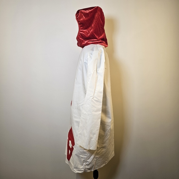 Ace of Hearts long sleeve Halloween costume with removable red velvet hood S - Picture 4 of 4